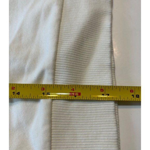 Women's Mng Crop Top Size Small Ivory Long Sleeve Crew Neck Ribbed Cuffs - Picture 5 of 7